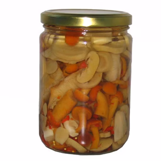 소금물 버섯, 식초에 절인 버섯, 소금에 절인 버섯, SO2에 절인 버섯